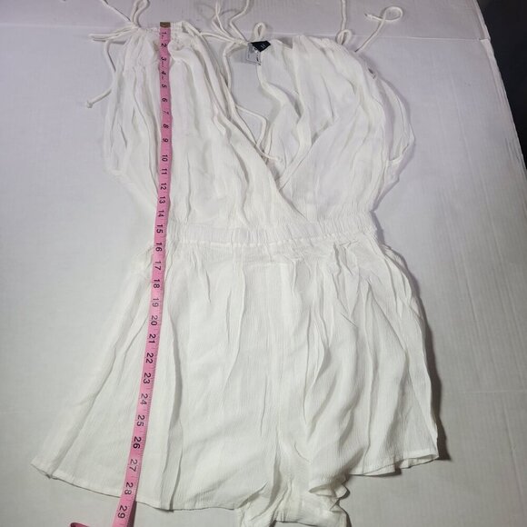 ASOS Design White Sleeveless Lightweight Elastic Waist Coverup Romper Size M - Picture 5 of 10